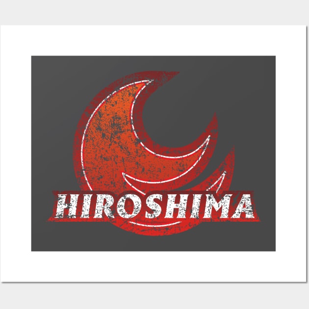 Hiroshima Prefecture Japanese Symbol Distressed Wall Art by PsychicCat